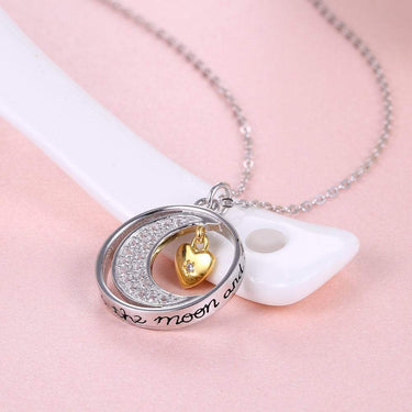 Personalized Love Grandkids Moon & Back Necklace - Love You This Much